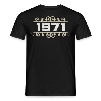 Vintage 1971 Retro Birthday 1971 Vintage 1971 - Men's T-Shirt - black - Front - AI Model Male 178 light (178cm)