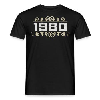 Vintage 1980's Retro Birthday 1980's Vintage 1980's - Men's T-Shirt - black - Front - AI Model Male 178 light (178cm)