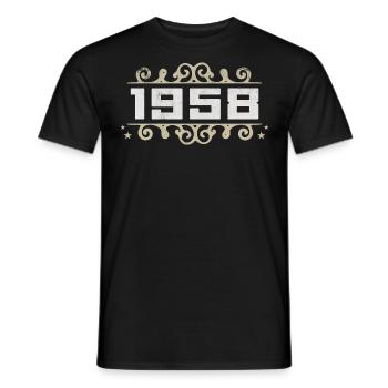 Jahrgang 1958 Retro Geburtstag 1958 Vintage 1958 - Männer T-Shirt - Schwarz - Vorne - AI Model Male 178 light (178cm)
