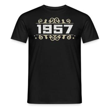 Millésime 1957 Rétro Anniversaire 1957 Millésime 1957 - T-shirt homme - noir - Devant - AI Model Male 178 light (178cm)
