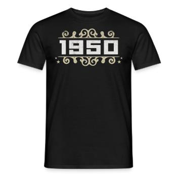 Millésime 1950 Rétro Anniversaire Années 1950 Années 1950 Années 1950 - T-shirt homme - noir - Devant - AI Model Male 178 light (178cm)