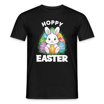 Frohe Ostern Hase Osterei Hoppy Easter - Männer T-Shirt - Schwarz - Vorne - AI Model Male 178 light (178cm)