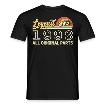 Légendaire depuis 1998 Anniversaire 1998 Millésime 1998 - T-shirt homme - noir - Devant - AI Model Male 178 light (178cm)