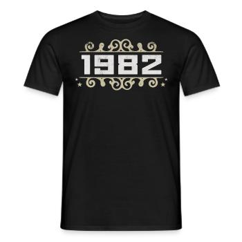 Jahrgang 1982 Retro Geburtstag 1982 Vintage 1982 - Männer T-Shirt - Schwarz - Vorne - AI Model Male 178 light (178cm)