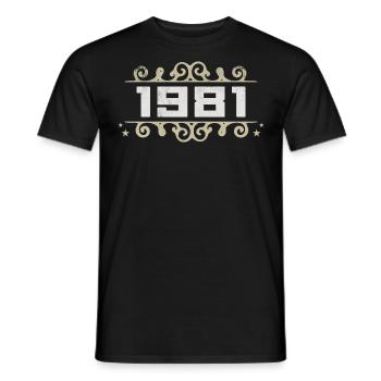 Jahrgang 1981 Retro Geburtstag 1981 Vintage 1981 - Männer T-Shirt - Schwarz - Vorne - AI Model Male 178 light (178cm)