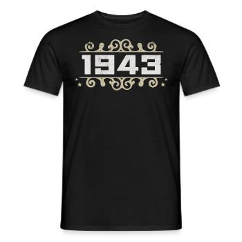 Millésime 1943 Rétro Anniversaire 1943 Millésime 1943 - T-shirt homme - noir - Devant - AI Model Male 178 light (178cm)
