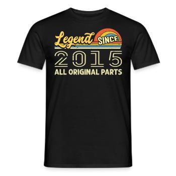 Legendary since 2015 Birthday 2015 Vintage 2015 - Men's T-Shirt - black - Front - AI Model Male 178 light (178cm)