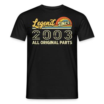 Legendary since 2003 Birthday 2003 Vintage 2003 - Men's T-Shirt - black - Front - AI Model Male 178 light (178cm)