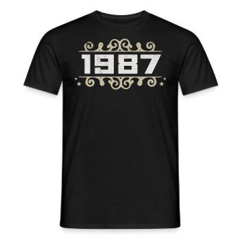 Millésime 1987 Rétro Anniversaire 1987 Millésime 1987 - T-shirt homme - noir - Devant - AI Model Male 178 light (178cm)
