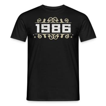Jahrgang 1986 Retro Geburtstag 1986 Vintage 1986 - Männer T-Shirt - Schwarz - Vorne - AI Model Male 178 light (178cm)