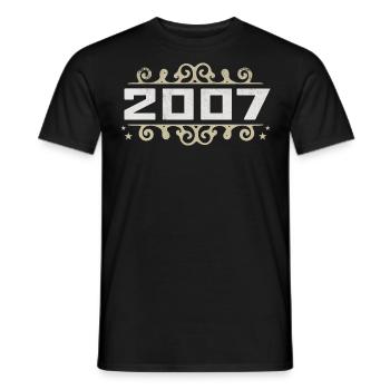 Millésime 2007 Rétro Anniversaire 2007 Millésime 2007 - T-shirt homme - noir - Devant - AI Model Male 178 light (178cm)