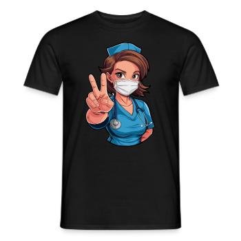 Lustige Krankenschwester mit Humor - Männer T-Shirt - Schwarz - Vorne - AI Model Male 178 light (178cm)