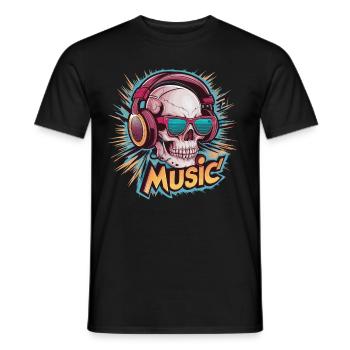Coole Kopfhörer Musikliebhaber - Männer T-Shirt - Schwarz - Vorne - AI Model Male 178 light (178cm)