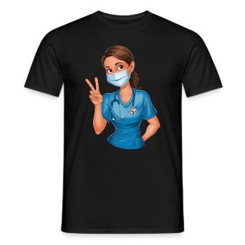 Lustige Krankenschwester mit Humor - Männer T-Shirt - Schwarz - Vorne - AI Model Male 178 light (178cm)