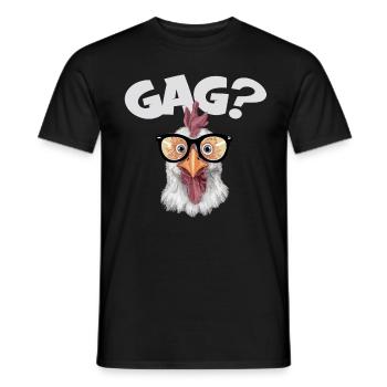 Lustige Henne mit Sonnenrbrille GAG - Männer T-Shirt - Schwarz - Vorne - AI Model Male 178 light (178cm)