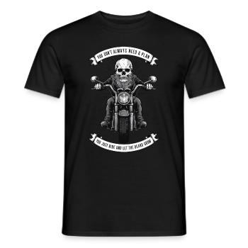 Motorrad Bart Biker Vollbart Bike Rocker - Männer T-Shirt - Schwarz - Vorne - AI Model Male 178 light (178cm)
