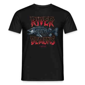 River Demons Fishing für eine Anglerin Fischerin - Männer T-Shirt - Schwarz - Vorne - AI Model Male 178 light (178cm)
