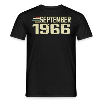 September 1966 Vintage Gift Idea September 1966 - Men's T-Shirt - black - Front - AI Model Male 178 light (178cm)
