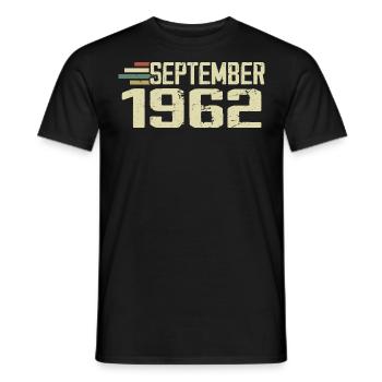 September 1962 Vintage Geschenkidee September 1962 - Männer T-Shirt - Schwarz - Vorne - AI Model Male 178 light (178cm)