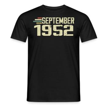 September 1952 Vintage Geschenkidee September 1952 - Männer T-Shirt - Schwarz - Vorne - AI Model Male 178 light (178cm)