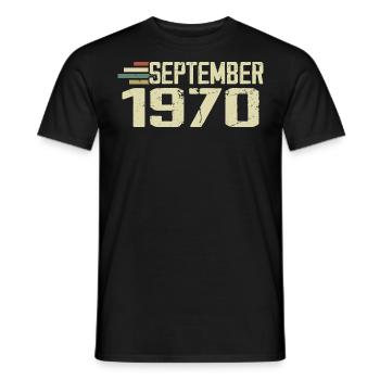 September 1970 Vintage Geschenkidee September 1970 - Männer T-Shirt - Schwarz - Vorne - AI Model Male 178 light (178cm)