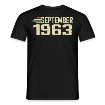 September 1963 Vintage Geschenkidee September 1963 - Männer T-Shirt - Schwarz - Vorne - AI Model Male 178 light (178cm)