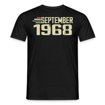 September 1968 Vintage Geschenkidee September 1968 - Männer T-Shirt - Schwarz - Vorne - AI Model Male 178 light (178cm)