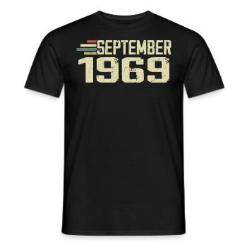 September 1969 Vintage Gift Idea September 1969 - Men's T-Shirt - black - Front - AI Model Male 178 light (178cm)