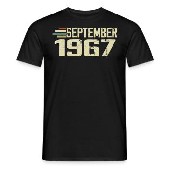September 1967 Vintage Gift Idea September 1967 - Men's T-Shirt - black - Front - AI Model Male 178 light (178cm)