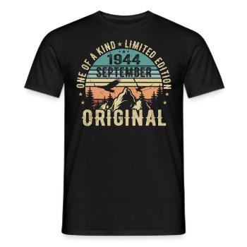 Anniversaire de septembre 1944 - Légende depuis septembre - T-shirt homme - noir - Devant - AI Model Male 178 light (178cm)