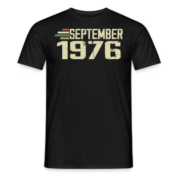 September 1976 Vintage Geschenkidee September 1976 - Männer T-Shirt - Schwarz - Vorne - AI Model Male 178 light (178cm)