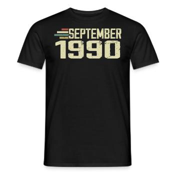 September 1990 Vintage Geschenkidee September 1990 - Männer T-Shirt - Schwarz - Vorne - AI Model Male 178 light (178cm)