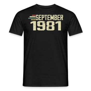 September 1981 Vintage Geschenkidee September 1981 - Männer T-Shirt - Schwarz - Vorne - AI Model Male 178 light (178cm)