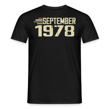 September 1978 Vintage Gift Idea September 1978 - Men's T-Shirt - black - Front - AI Model Male 178 light (178cm)