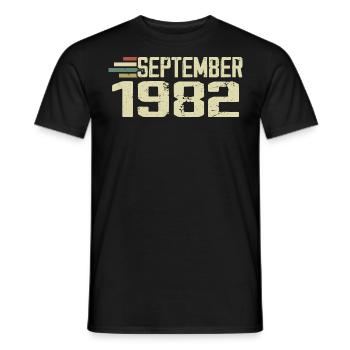 September 1982 Vintage Geschenkidee September 1982 - Männer T-Shirt - Schwarz - Vorne - AI Model Male 178 light (178cm)