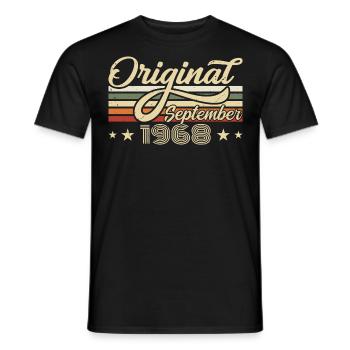 1968 Septembre Né Anniversaire Année de naissance 1968 - T-shirt homme - noir - Devant - AI Model Male 178 light (178cm)