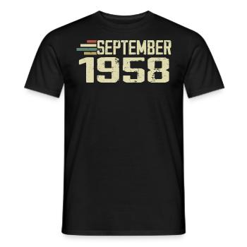 September 1958 Vintage Geschenkidee September 1958 - Männer T-Shirt - Schwarz - Vorne - AI Model Male 178 light (178cm)