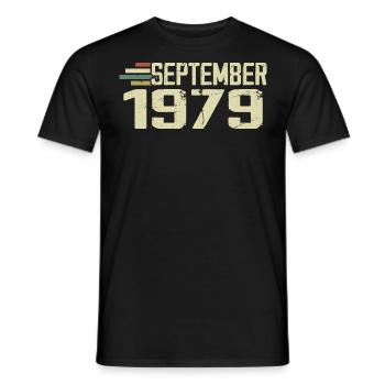 September 1979 Vintage Gift Idea September 1979 - Men's T-Shirt - black - Front - AI Model Male 178 light (178cm)