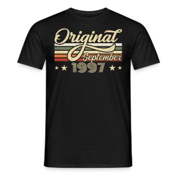 1997 Septembre Anniversaire de naissance Année de naissance 1997 - T-shirt homme - noir - Devant - AI Model Male 178 light (178cm)