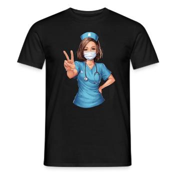 Lustige Krankenschwester mit Humor - Männer T-Shirt - Schwarz - Vorne - AI Model Male 178 light (178cm)