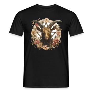 Ziege Luzifer Okkult Teufel Satan für Heavy Metal - Männer T-Shirt - Schwarz - Vorne - AI Model Male 178 light (178cm)