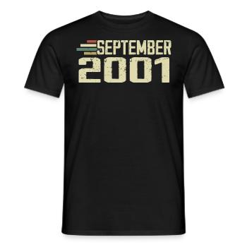 September 2001 Vintage Geschenkidee September 2001 - Männer T-Shirt - Schwarz - Vorne - AI Model Male 178 light (178cm)