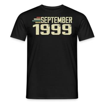 September 1999 Vintage Geschenkidee September 1999 - Männer T-Shirt - Schwarz - Vorne - AI Model Male 178 light (178cm)