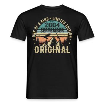 September 2004 Birthday - Legend since September - Men's T-Shirt - black - Front - AI Model Male 178 light (178cm)