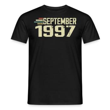 September 1997 Vintage Geschenkidee September 1997 - Männer T-Shirt - Schwarz - Vorne - AI Model Male 178 light (178cm)