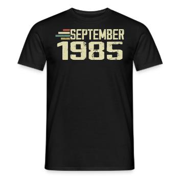 September 1985 Vintage Gift Idea September 1985 - Men's T-Shirt - black - Front - AI Model Male 178 light (178cm)