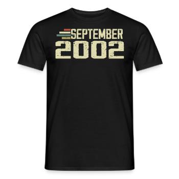 September 2002 Vintage Geschenkidee September 2002 - Männer T-Shirt - Schwarz - Vorne - AI Model Male 178 light (178cm)