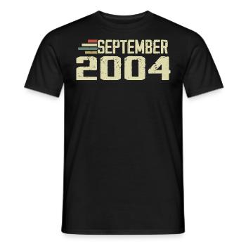 September 2004 Vintage Gift Idea September 2004 - Men's T-Shirt - black - Front - AI Model Male 178 light (178cm)