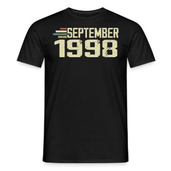 Septembre 1998 Idée cadeau Vintage Septembre 1998 - T-shirt homme - noir - Devant - AI Model Male 178 light (178cm)