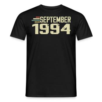 September 1994 Vintage Geschenkidee September 1994 - Männer T-Shirt - Schwarz - Vorne - AI Model Male 178 light (178cm)